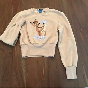 Zara Bambi sweatshirt-size S-cross stich Bambi-embroidered Disney sweatshirt